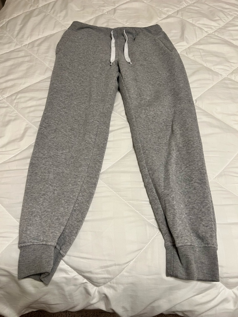 Active USA Gray Jogger Sweatpants with White Drawstring